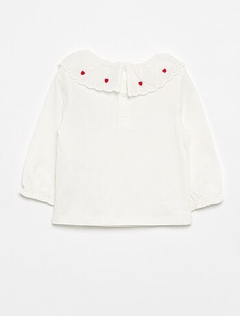 T-shirt con colletto Claudine