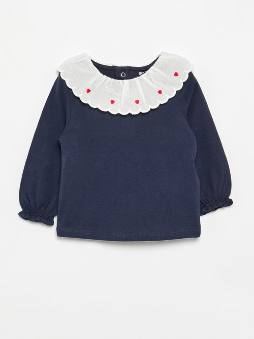 T-shirt con colletto Claudine - Kiabi