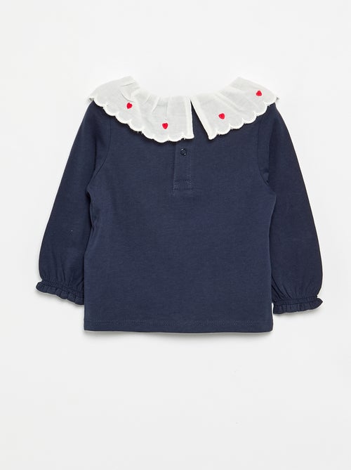 T-shirt con colletto Claudine - Kiabi
