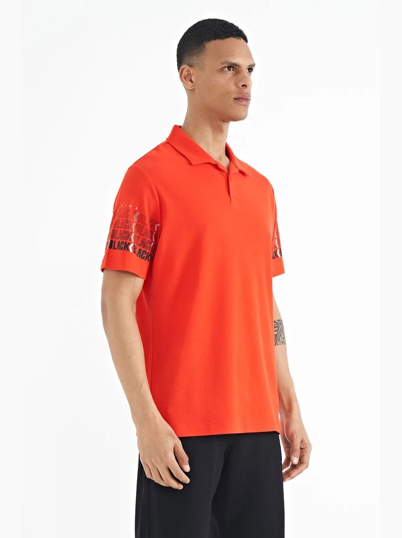 T-shirt con colletto polo stampata tommy Arancione - Kiabi