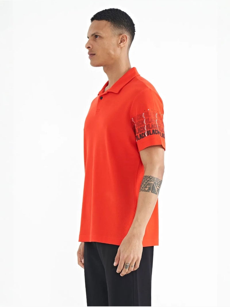 T-shirt con colletto polo stampata tommy Arancione - Kiabi