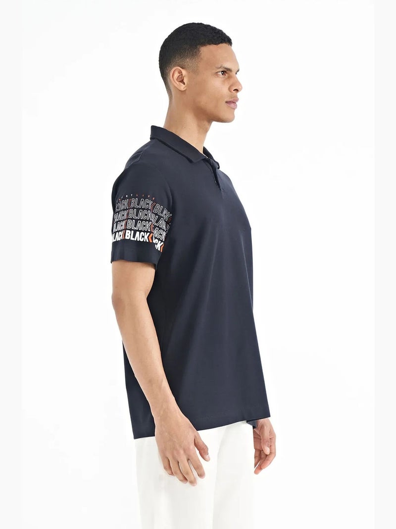 T-shirt con colletto polo stampata tommy Blu marino - Kiabi