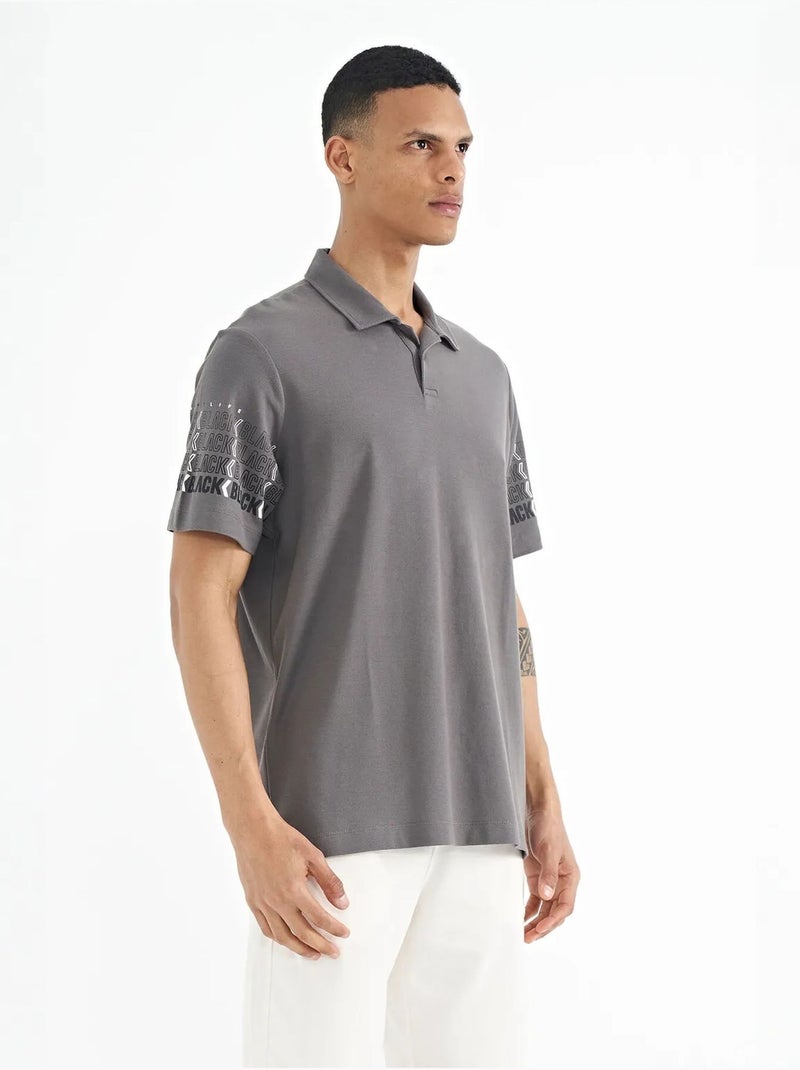 T-shirt con colletto polo stampata tommy Grigio nero - Kiabi