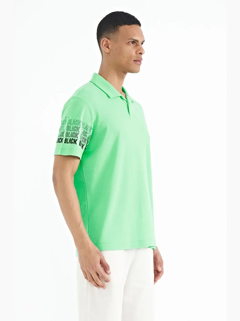 T-shirt con colletto polo stampata tommy Verde menta - Kiabi