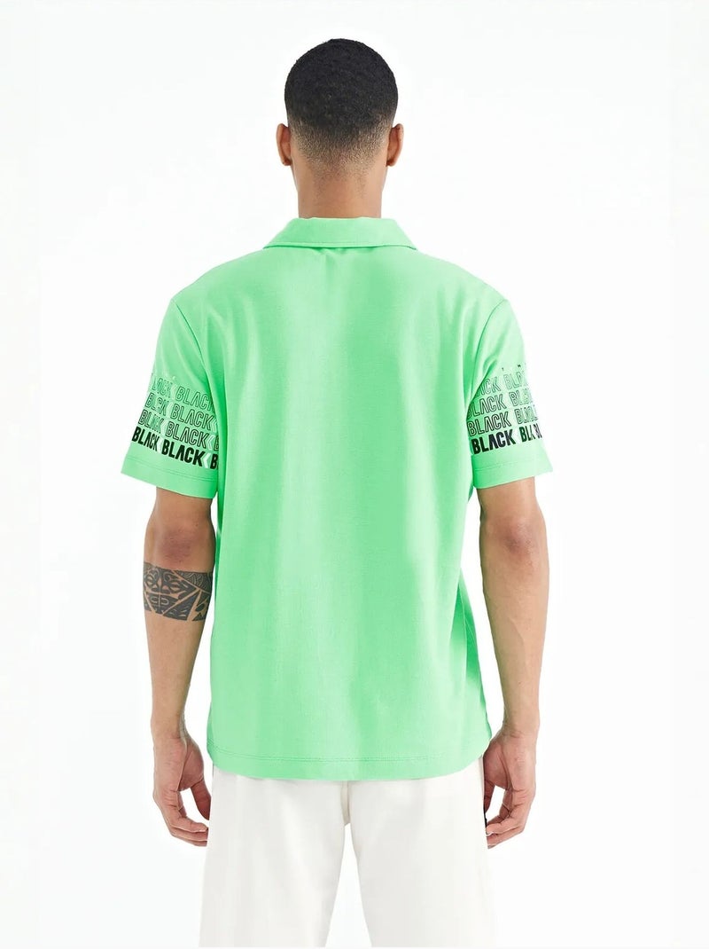 T-shirt con colletto polo stampata tommy Verde menta - Kiabi