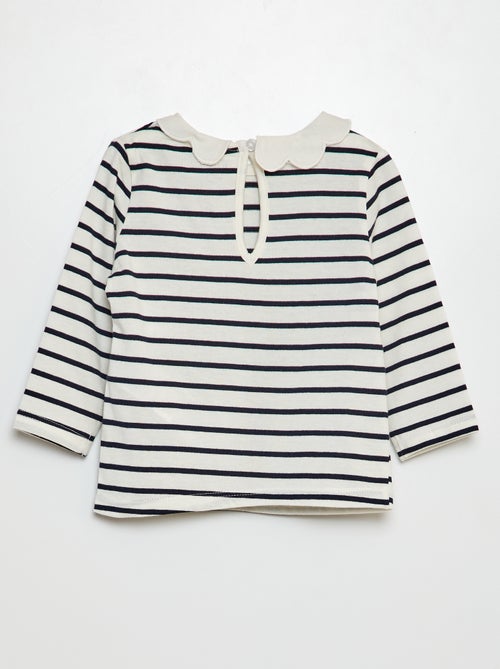 T-shirt con colletto rotondo arricciato - Kiabi