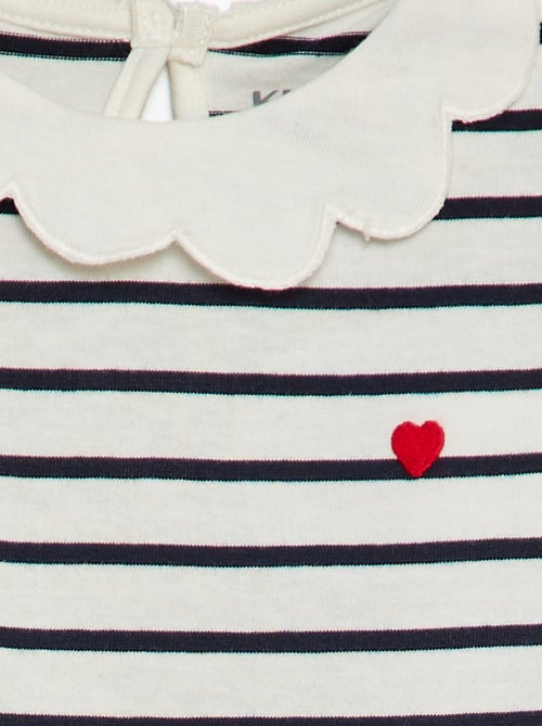 T-shirt con colletto rotondo arricciato - Kiabi