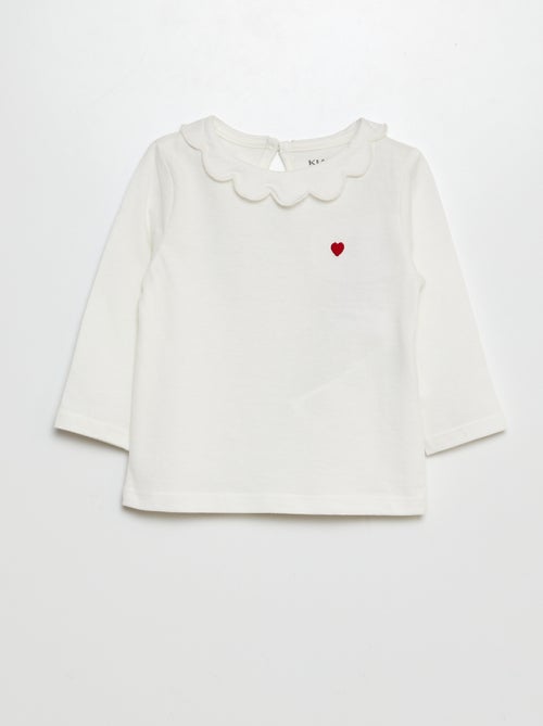 T-shirt con colletto rotondo arricciato - Kiabi