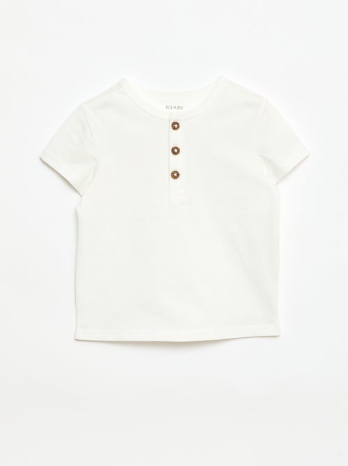 T-shirt con collo alla tunisina abbottonato - Kiabi