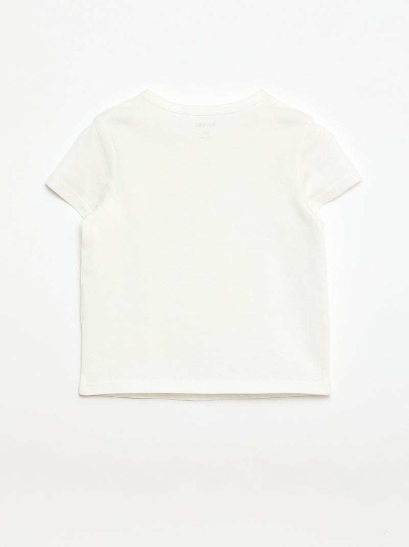 T-shirt con collo alla tunisina abbottonato Bianco - Kiabi