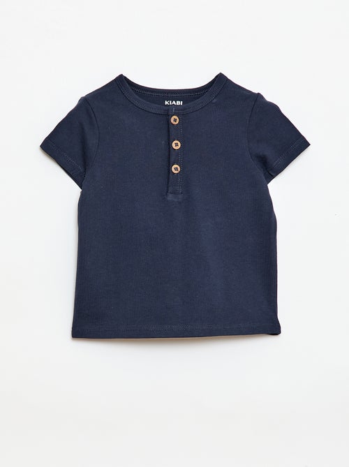 T-shirt con collo alla tunisina abbottonato - Kiabi