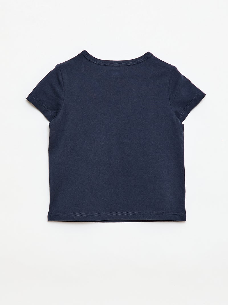 T-shirt con collo alla tunisina abbottonato Blu - Kiabi