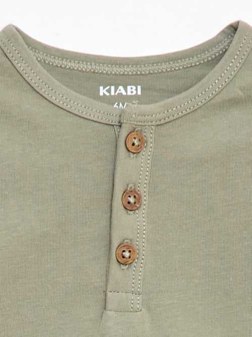T-shirt con collo alla tunisina abbottonato - Kiabi