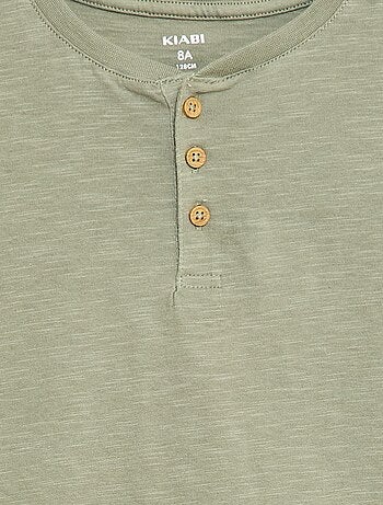 T-shirt con collo alla tunisina