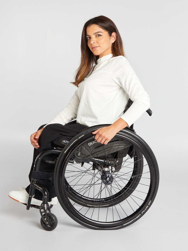 T-shirt con collo con volant - So Easy Bianco - Kiabi