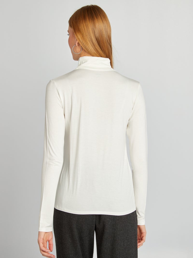T-shirt con collo dolcevita in jersey BIANCO - Kiabi