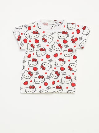 T-shirt con collo fantasia 'Hello Kitty'