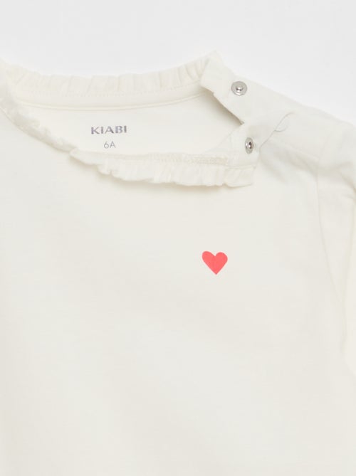 T-shirt con collo rotondo con volant - So Easy - Kiabi