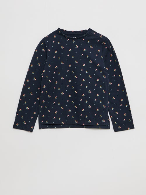 T-shirt con collo rotondo con volant - So Easy - Kiabi