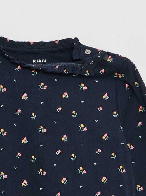 T-shirt con collo rotondo con volant - So Easy - Kiabi