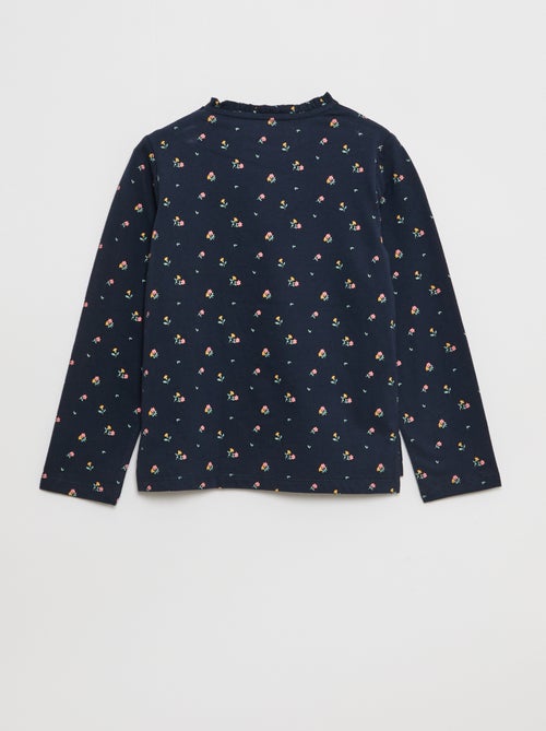 T-shirt con collo rotondo con volant - So Easy - Kiabi