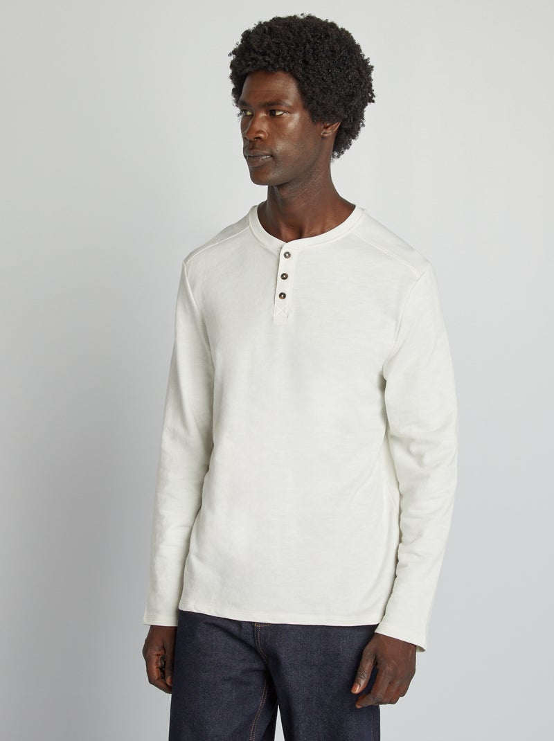 T-shirt con collo serafino BIANCO - Kiabi