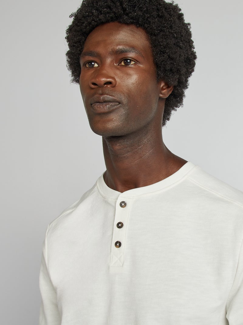 T-shirt con collo serafino BIANCO - Kiabi