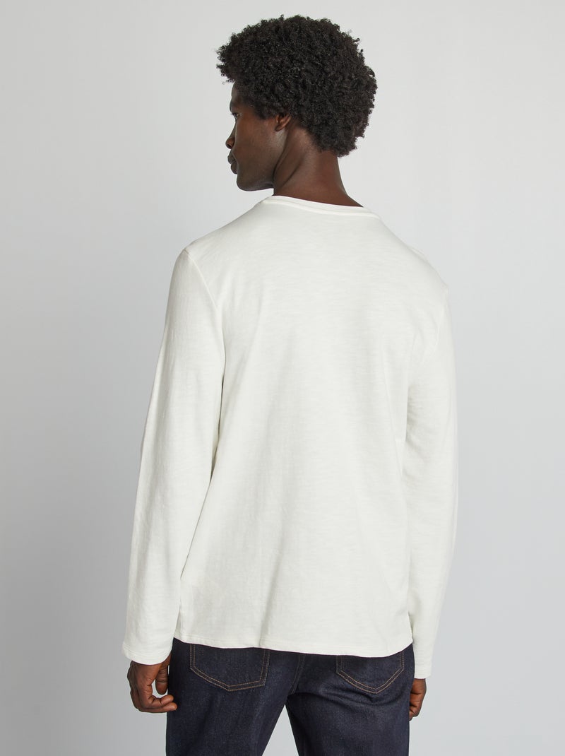 T-shirt con collo serafino BIANCO - Kiabi