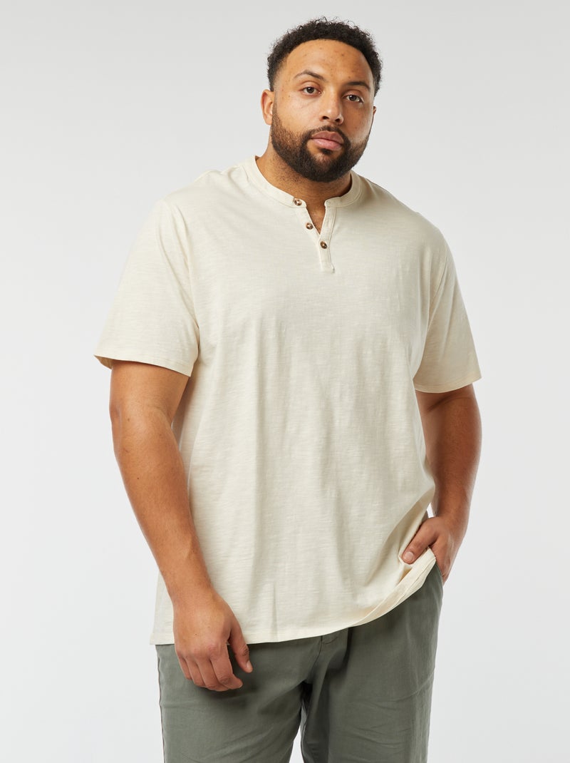 T-shirt con collo serafino Bianco - Kiabi