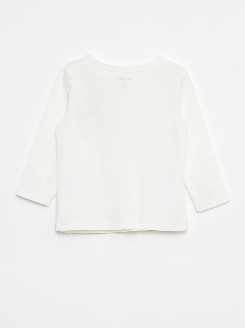 T-shirt con collo serafino Bianco - Kiabi