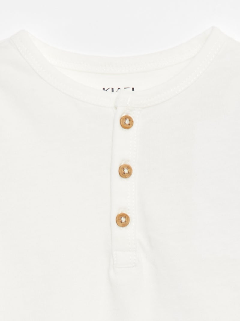 T-shirt con collo serafino Bianco - Kiabi