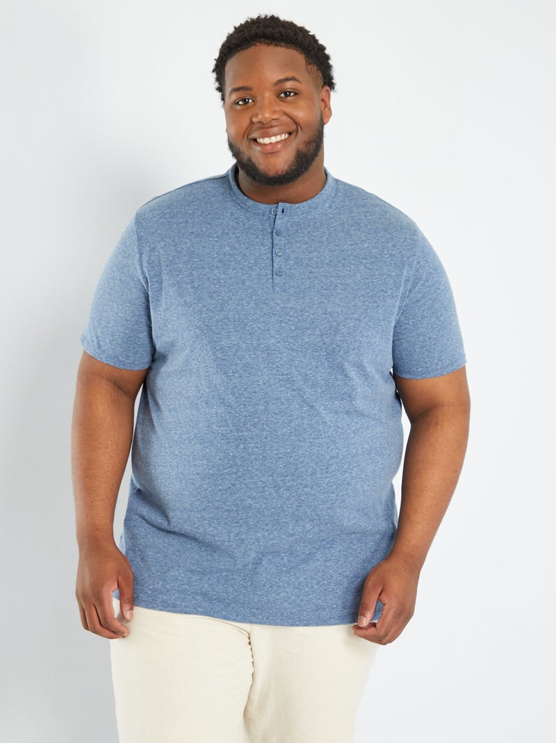 T-shirt con collo serafino BLU - Kiabi