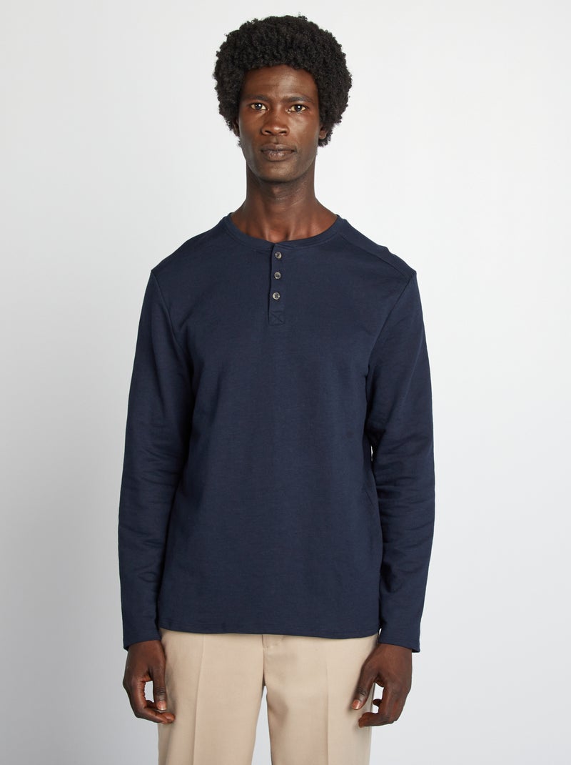 T-shirt con collo serafino BLU - Kiabi