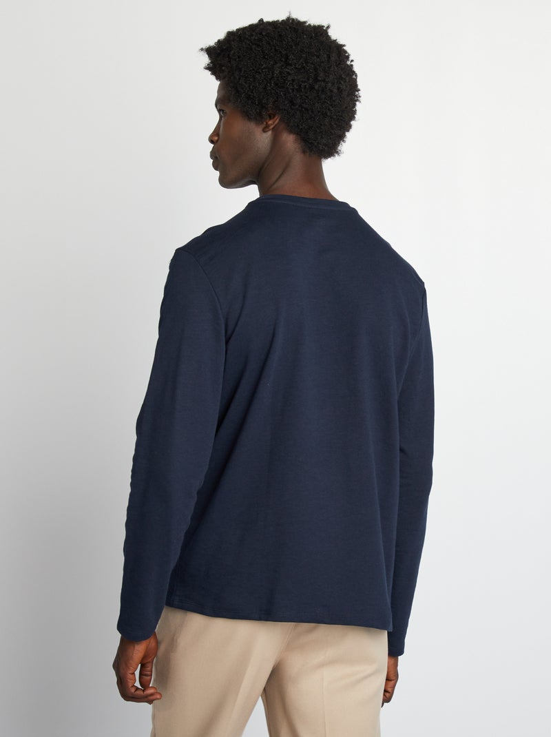 T-shirt con collo serafino BLU - Kiabi