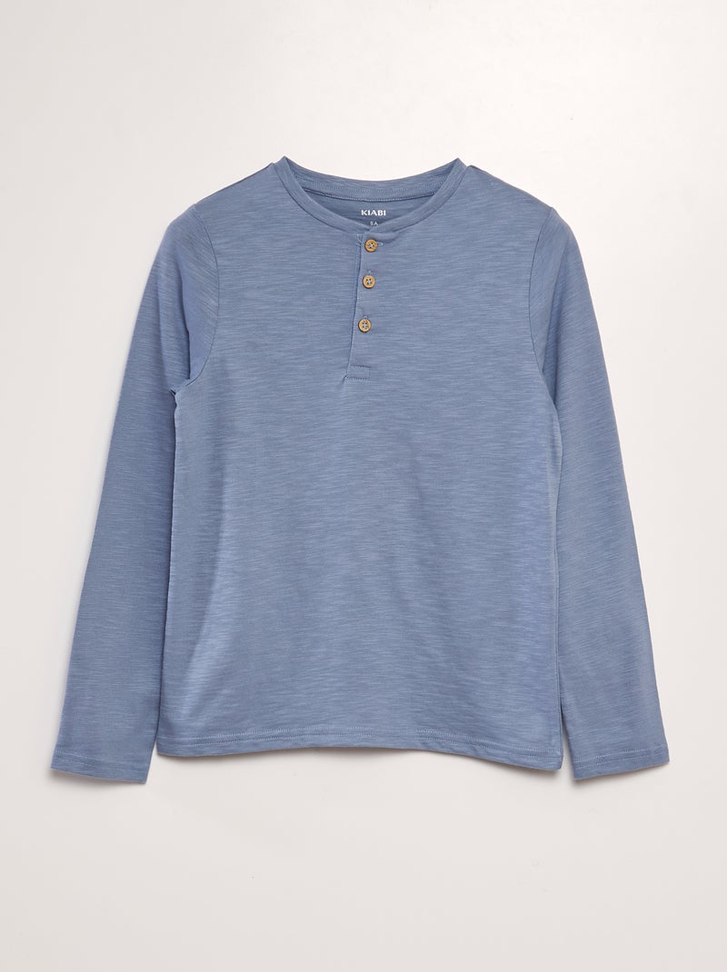 T-shirt con collo serafino BLU - Kiabi