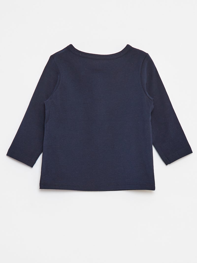 T-shirt con collo serafino blu - Kiabi