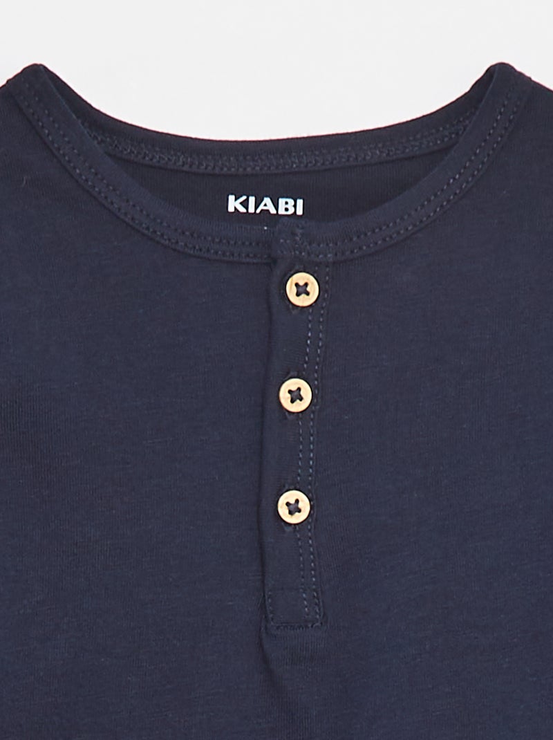 T-shirt con collo serafino blu - Kiabi