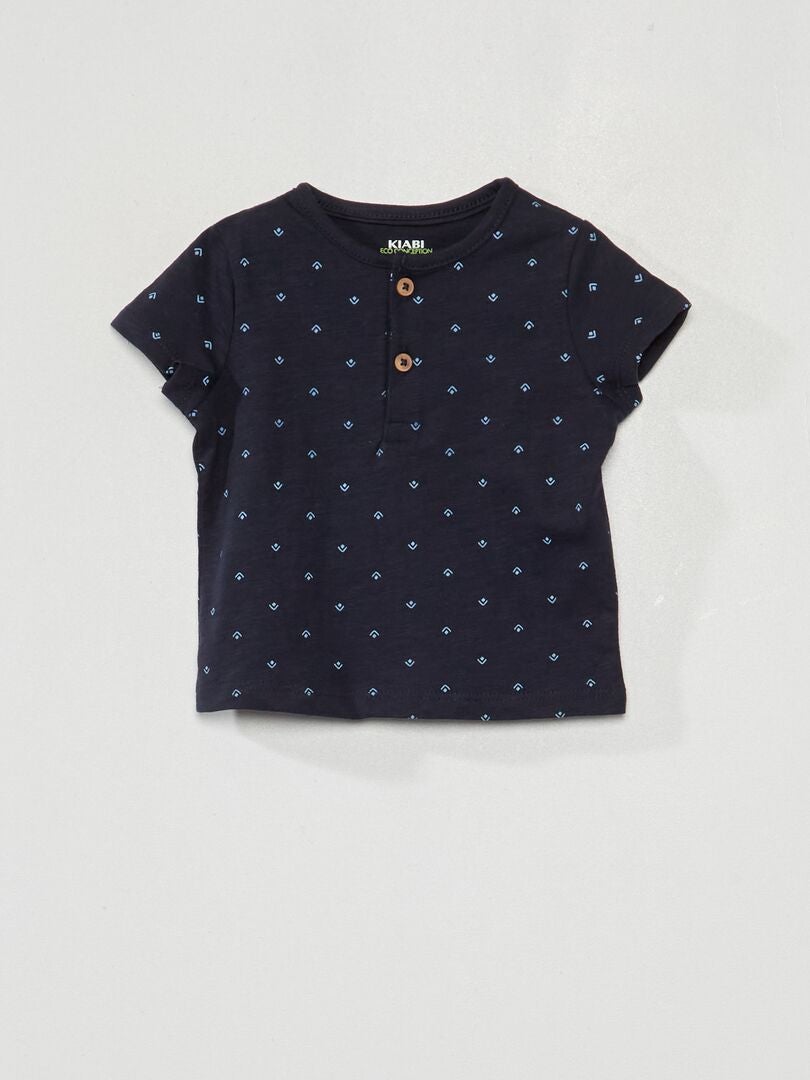 T-shirt con collo serafino BLU - Kiabi