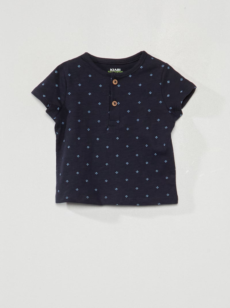 T-shirt con collo serafino BLU - Kiabi