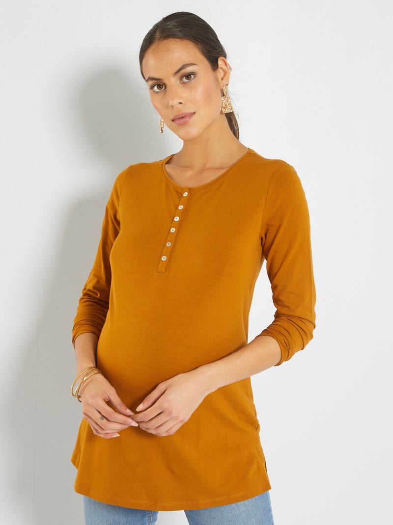 T-shirt con collo serafino GIALLO - Kiabi