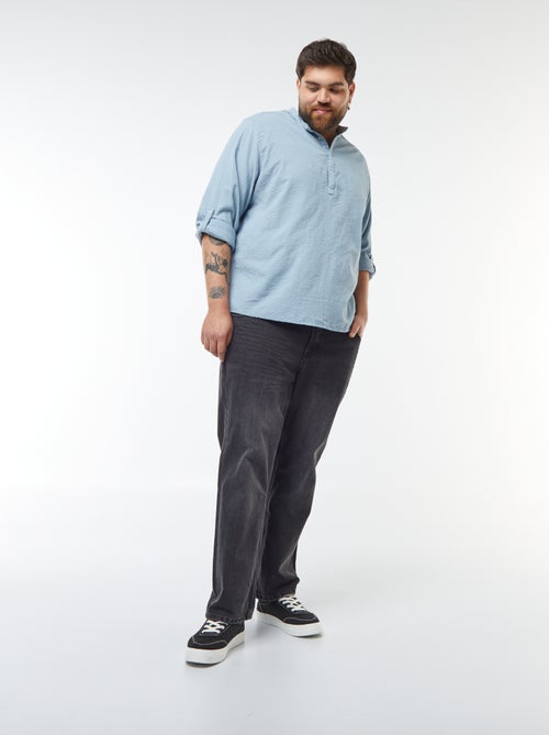 T-shirt con collo serafino in tessuto effetto crespone - Kiabi