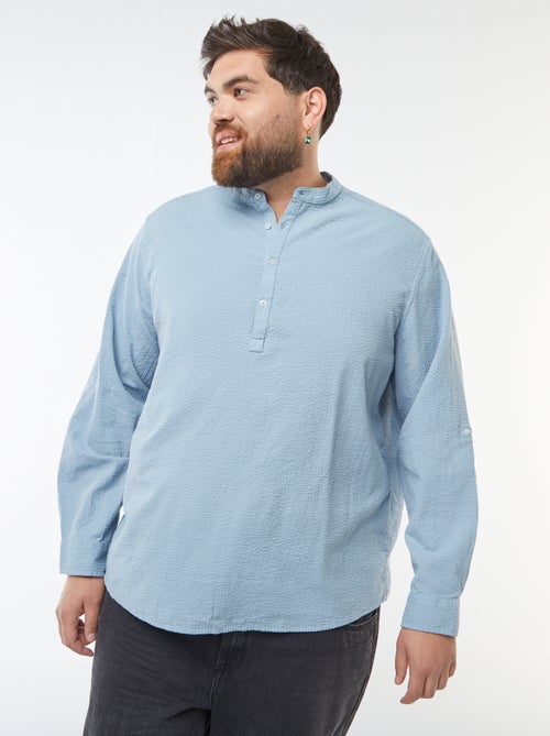 T-shirt con collo serafino in tessuto effetto crespone - Kiabi