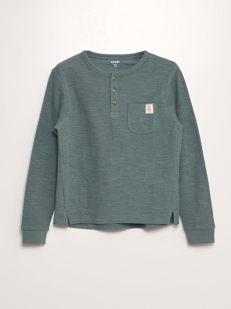 T-shirt con collo serafino KAKI - Kiabi