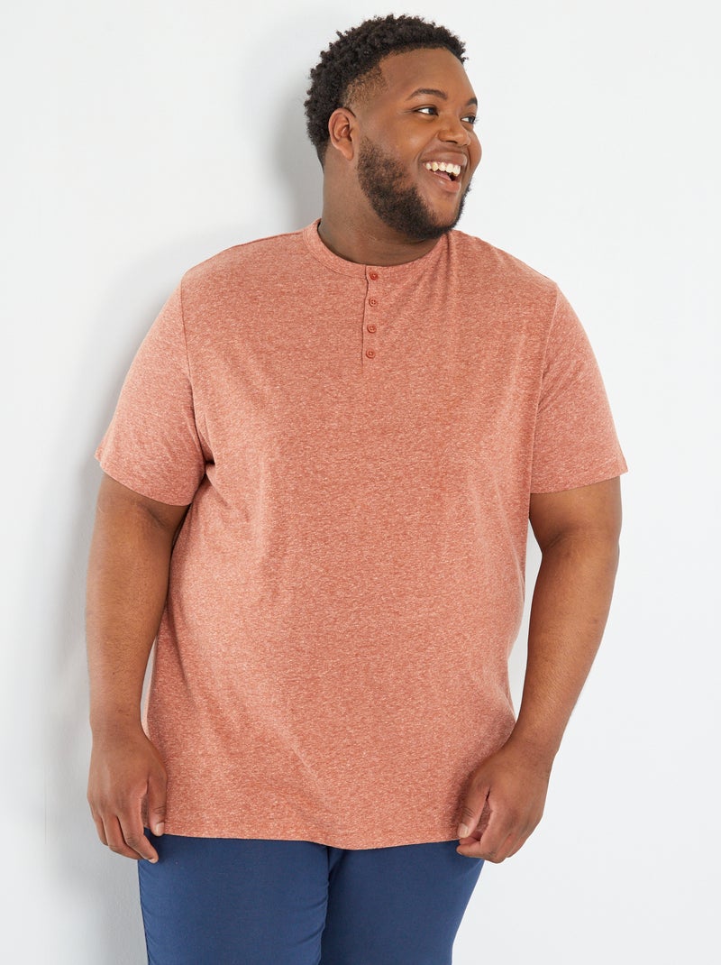 T-shirt con collo serafino marrone - Kiabi