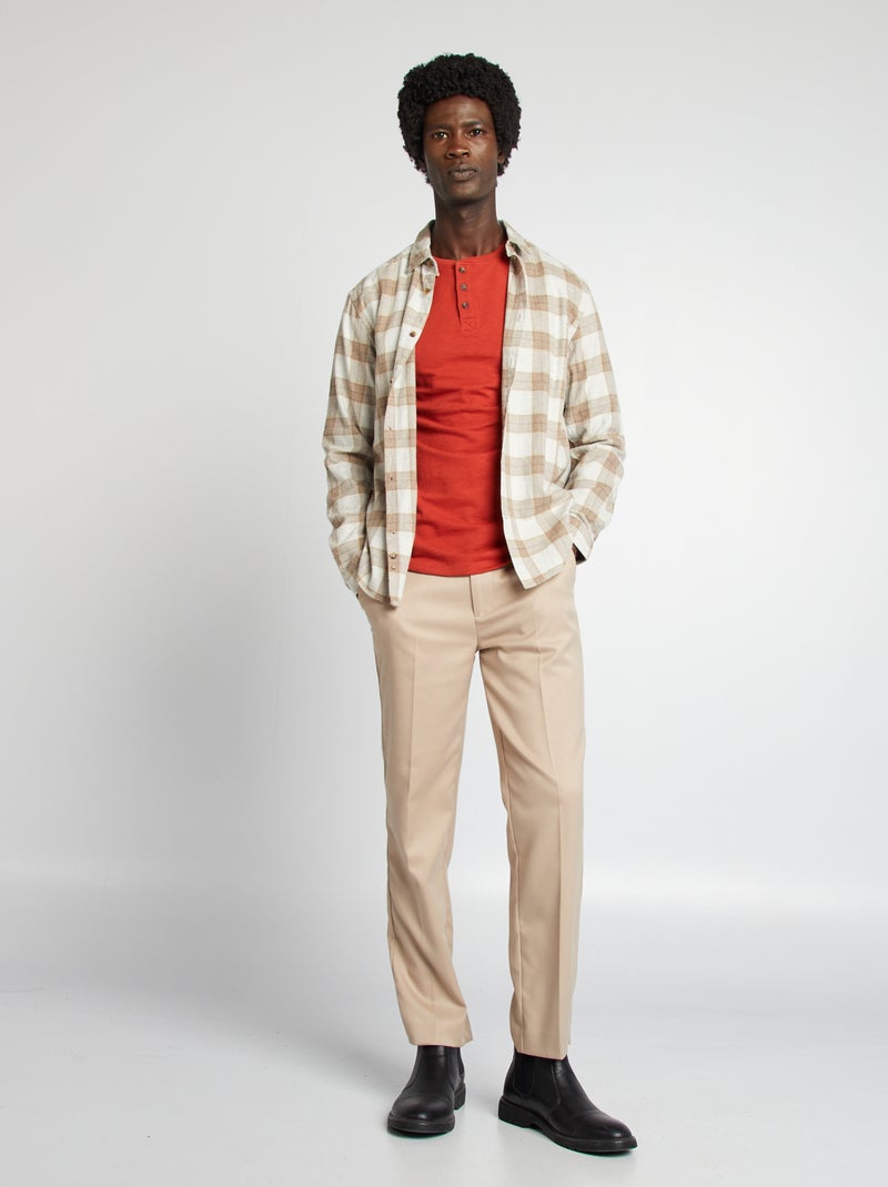 T-shirt con collo serafino ROSSO - Kiabi