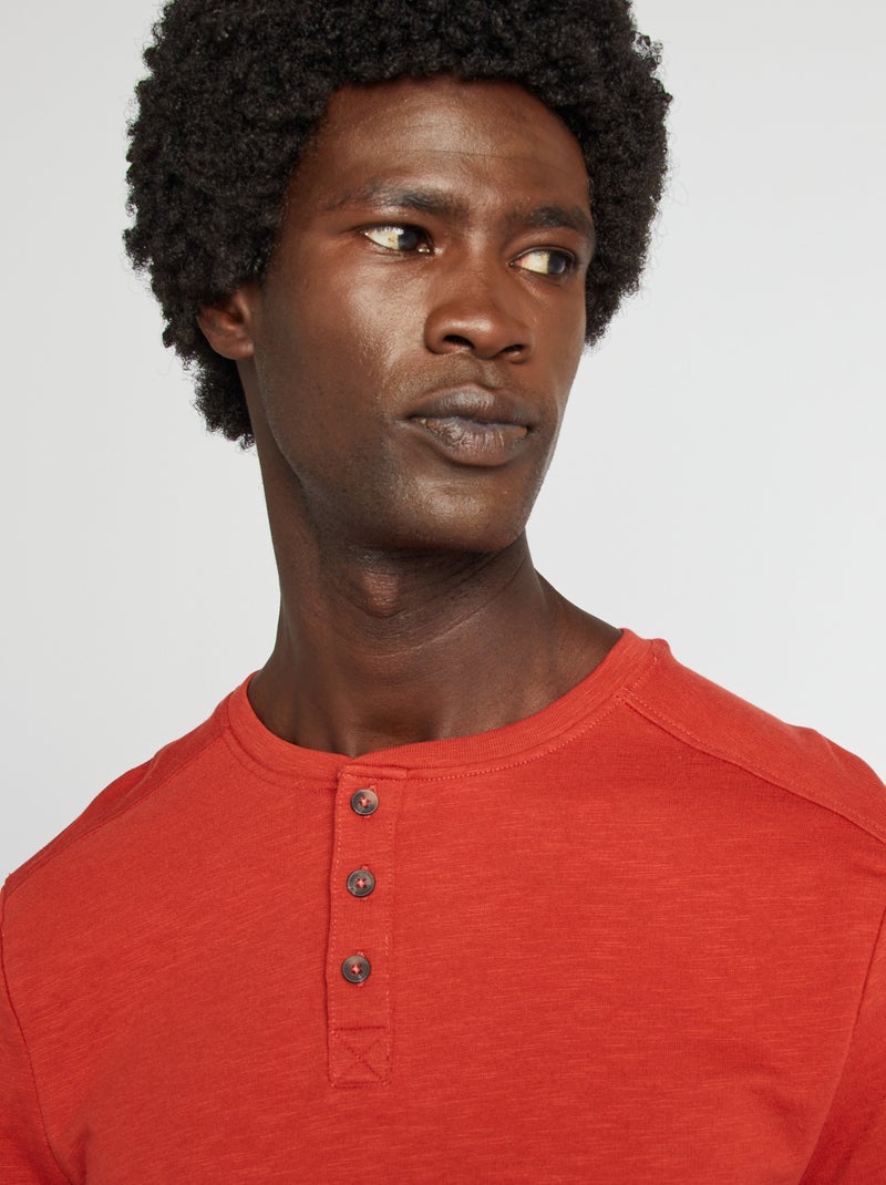 T-shirt con collo serafino ROSSO - Kiabi