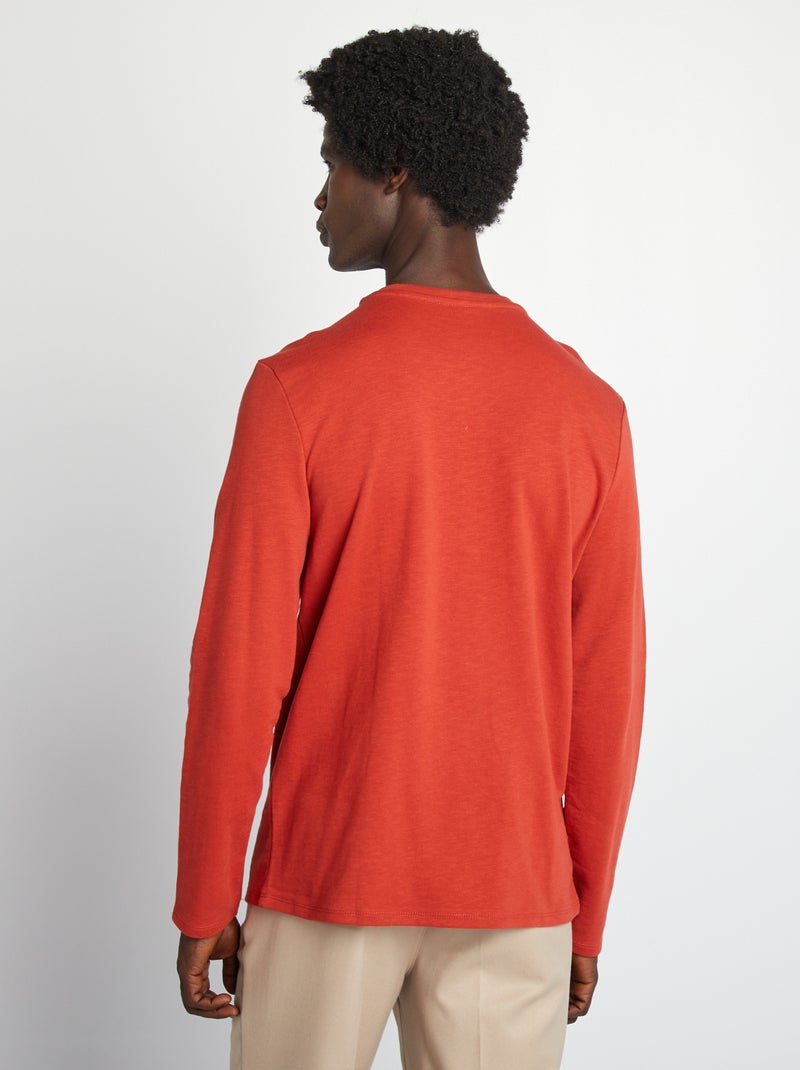 T-shirt con collo serafino ROSSO - Kiabi