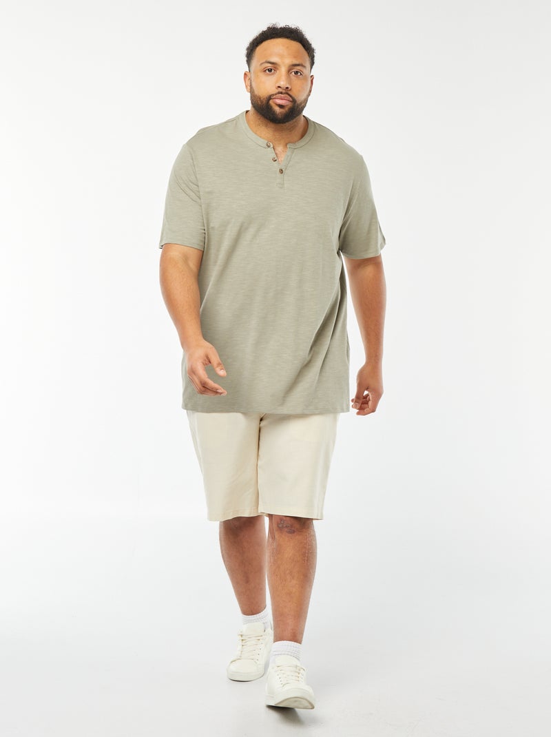 T-shirt con collo serafino Verde - Kiabi