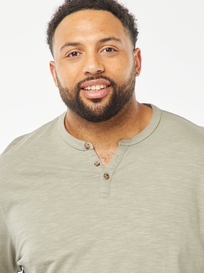 T-shirt con collo serafino Verde - Kiabi