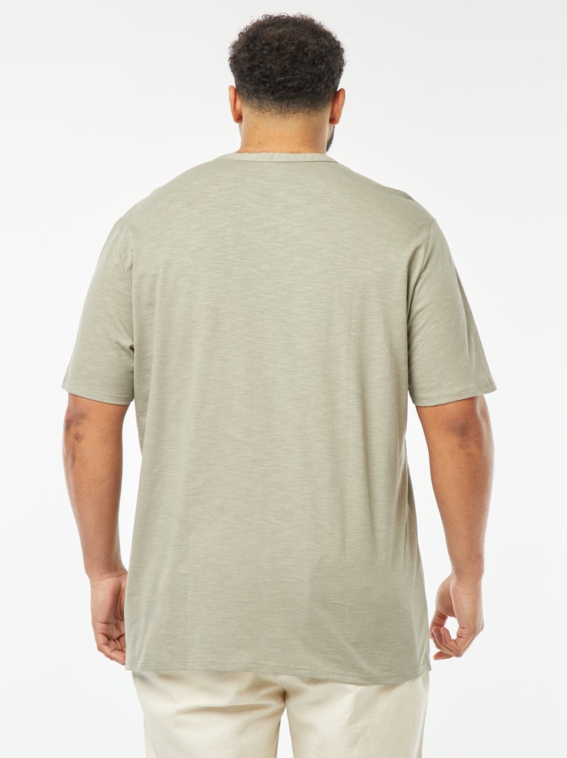 T-shirt con collo serafino Verde - Kiabi